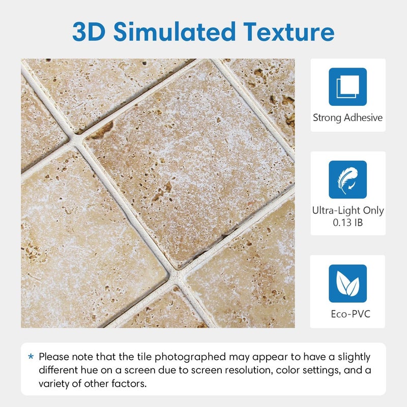 COMSTICKC 3D Faux Stone Peel and Stick Wall Panel, 10 Pcs 12"X12" Ultra-Light Thin PVC Stone Self Adhesive Fake Brick Wallpaper Backsplash for Interior Wall Decor - Image 3